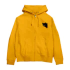 小鳥と映画館のカッコよく覗きに来た黒猫 Zip Hoodie