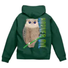 LalaHangeulのHORNED OWL (ミミズク)　バックプリント Zip Hoodie