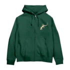 LalaHangeulのJapanese gecko(ニホンヤモリ)　英語デザイン Zip Hoodie