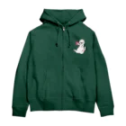 テンチコ。のフェレット ホワイトファーブラックアイ Zip Hoodie