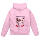 虹色PLUSのかわいいジャックラッセルテリア犬とサクランボ Zip Hoodie