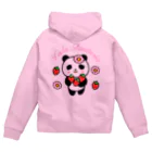 Lala Fantasia SUZURI StoreのLala Panda いちご Zip Hoodie