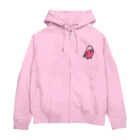 Cody the Lovebirdの（両面）Chubby Bird モモイロインコ　アイスクリーム屋さん Zip Hoodie