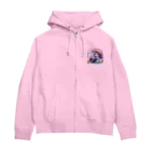 かるるんショップのカメラと傘とうさ耳少女とシリーズ　撮影 Zip Hoodie