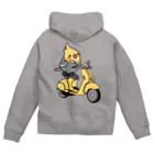 Cody the Lovebirdの（両面）Chubby Bird バイクに乗ったオカメインコ  Zip Hoodie