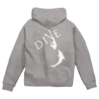 shoko🌺の【DIVE】ドルフィンスイム 白 -イルカとスキンダイビング- Zip Hoodie