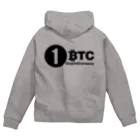 10BTCの1BTC(Black-Logo) Zip Hoodie