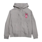 凩 灯の現実逃避ラビット(ピンクカラー) Zip Hoodie