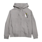 LalaHangeulの　風に吹かれるイワトビペンギンさん(文字無しバージョン Zip Hoodie