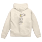 TM-3 Designの彫刻 × BEER（サモトラケのニケ）黒線画 Zip Hoodie