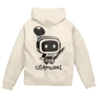 D-Oしょっぷのデスクおさむらい　モノクロ Zip Hoodie