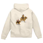 ねずりすSHOPの乗カピバラするマーモットと乗マーラするリス Zip Hoodie