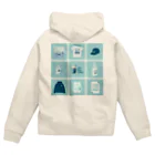 Teal Blue CoffeeのTealBlueItems _Cube BLUE Ver. Zip Hoodie