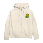 Cody the Lovebirdの（両面） 表：セキセイインコ　背面：仲良しインコ セキセイインコ オカメインコ オキナインコ Chubby Bird Zip Hoodie