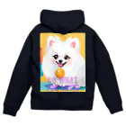 Pom-Dog'sの清楚系白ポメ　ポメ子 Zip Hoodie