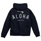 ハワイスタイルクラブのALOHA ISLANDS  WHT LOGO ジップパーカー