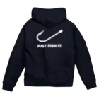 gemgemshopのJUST FISH IT (白) Zip Hoodie