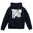 TWINTAIL ONLINE SHOPのTWINTAIL-white skull Zip Hoodie