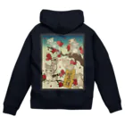 MIKAERUの花札 爬虫類 (バックプリント) Zip Hoodie