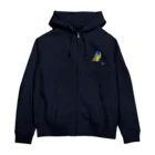 【全盲の絵描き】オバケのタムタムの小さい鳥シリーズ【ルリビタキ】 Zip Hoodie