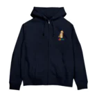 水色プリントの愛しのフランフラン♪ Zip Hoodie