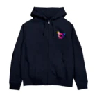 お菓子の王国はっぴーディアーズSUZURI店の泥レインボーはっぴーちゃんグッズ Zip Hoodie