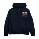 アニマルアーティファクトの服を選んでいる猫 Zip Hoodie