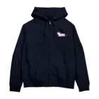 リスウサギの猫派ボックスロゴ風 Zip Hoodie