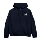 Moonhill.のフトアゴヒゲトカゲの影ー白ー Zip Hoodie