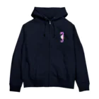 LalaHangeulのタツノオトシゴさんはイクメンです　ピンクバージョン Zip Hoodie