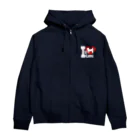 MEIKO701のI Loveワンコジップアップパーカー濃色 Zip Hoodie