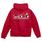 LittleLoroのUGLY ADELIE CHIRISTMAS 0586 アデリーペンギン サンタ帽子 横並び Zip Hoodie