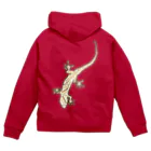 LalaHangeulのJapanese gecko(ニホンヤモリ)　英語デザイン Zip Hoodie