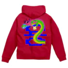 LalaHangeulの용 (龍) ハングルデザイン バックプリント Zip Hoodie