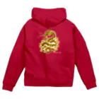 Dragon_4_ALLの龍神・龍（ウエア）：裏プリ金龍１「Dragon 4 ALL」 Zip Hoodie