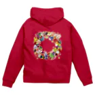 あにまるめいとのインコとお花リース Zip Hoodie