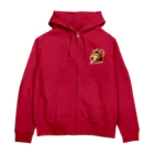 うさぎのうみちゃんねるショップのたろちゃんエンブレム-うさぎのうみのうさ友シリーズ Zip Hoodie