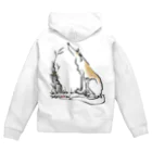 猫とネコ犬のサラダバー大好きボルゾイ　水彩風 Zip Hoodie