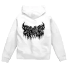 忍太郎の四字熟語 - 因果応報 Death Metal Logo デスロゴ  Zip Hoodie