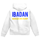 IBADANのIBADANパーカー 文字青黄色 Zip Hoodie