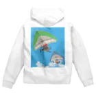 だいこくの猫絵生活ショップのハンググライダー猫_まめこ&ふーこ Zip Hoodie