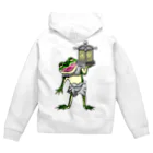 もむのふの爬虫類グッズやさんの天燈鬼トノサマガエルちゃんバックプリント Zip Hoodie