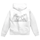 小鳥と映画館の仲良し6キャット　線画 Zip Hoodie