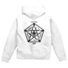 ねむの逆位置『悪魔』白 Zip Hoodie