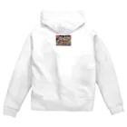 動物絵 Jamanakocic storeのトマトとアライグマカラフルアイテム Zip Hoodie