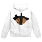 小鳥と映画館のカゴバッグと黒猫 Zip Hoodie