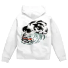 MakotOの猫と鯉（水墨画風） Zip Hoodie