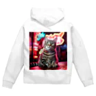 ネオンストリートANIMALのアメリカンショートヘア#3【ネオンストリートcat】 Zip Hoodie