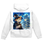 猫は癒やしの猫と物体を浮かす魔法使い Zip Hoodie