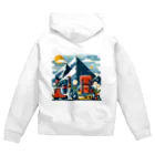 Forêt de Renardsの春が来た山 Zip Hoodie